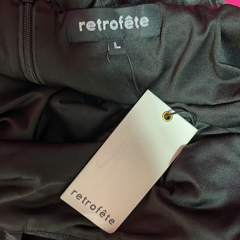 Retrofete Charity Halter Neck Bodycon Black Maxi Gown Size Large - Picture 14 of 15